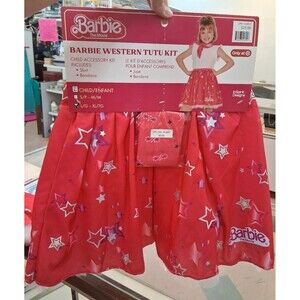 NEW! Girls Barbie Western Tutu Dress Up Kit/ Halloween Costume, Size Large